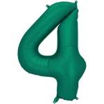 Party Deco Фолиев Балон - Цифра, 86 см, Тъмнозелено - 4 (fb1s-4-012b)