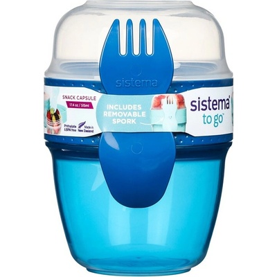 Sistema To Go Snack Capsule Dóza na desiatu + vidlička/lyžička 515 ml modrá