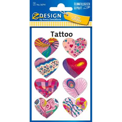 Avery Z-Design Dětské tatoo dětské tetování srdce barevná 56741