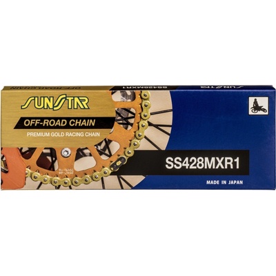 Řetěz 428MXR1, SUNSTAR (bezkroužek, barva zlatá, 126 článků)