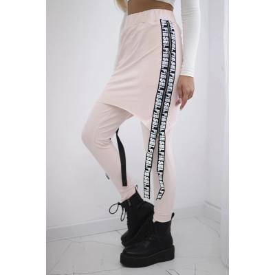 Kesi pants suit with beige selfie lettering hnedá