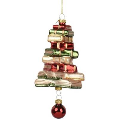 NENURODYTA_V Vánoční hračka na stromeček Decoris Books, různé barvy, sklo