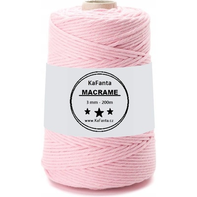 Macrame příze KaFanta PREMIUM 3mm/200m - baby pink