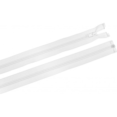Zdrhovadlo zip plastový 50cm dělitelný šíře 6mm bílá