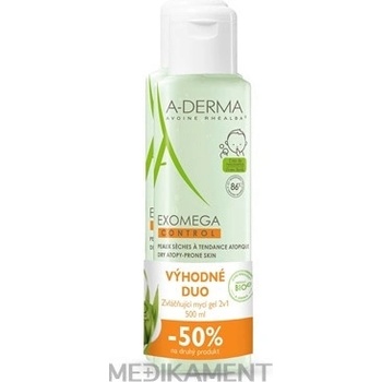 A-DERMA EXOMEGA CONTROL 2v1 zvláčňujúci umývací gél 2 x 500 ml