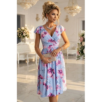 Numoco 425-14 Елегантна рокля с цветен принтnmc-2798 - Жълт, размер xs