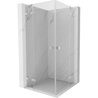 Mexen Lunar Duo душ кабина с отварящи се врати 85 x 85 см, прозрачна, матиран никел - 834-085L-085P-97-00 (834-085L-085P-97-00)