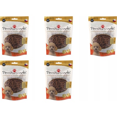Perrito Pochoutka kuře a mořské plody jerky 5 x 100 g