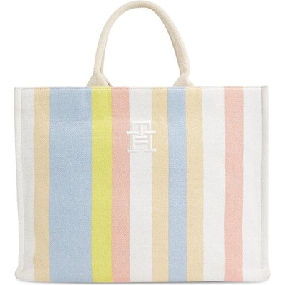 Tommy Hilfiger Дамска чанта Tommy Hilfiger Th Beach Tote Stripes AW0AW16411 Striped Canvas 0F8 (Th Beach Tote Stripes AW0AW16411)