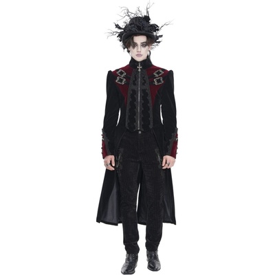 Devil Fashion kabát Crux Tenebrarum Čierna červená