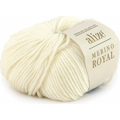 Pletací příze Alize Merino Royal (50g) barva 62 krémová