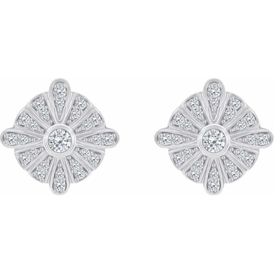 Eppi Stříbrné náušnice plné lab-grown diamantů Jodene E44295