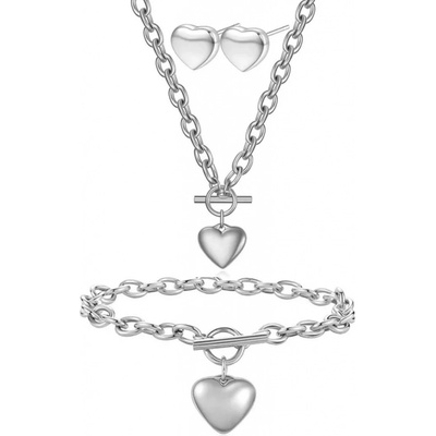 Izmael set Simple Heart stříbrná KP34205 – Zbozi.Blesk.cz
