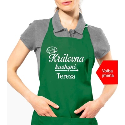 Kariban HobbyTriko Zástěra pro ženy se jménem Královna kuchyně Zelená