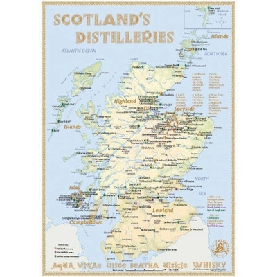 Whisky Distilleries Scotland - Tasting Map 1:2.000.000