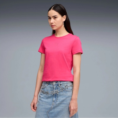 Puma Essentials Centred Cat Logo Tee růžová