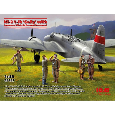 ICM Mitsubishi Ki 21 Ib Sally w/ Japanese Pilots & Ground Personnel 1:48