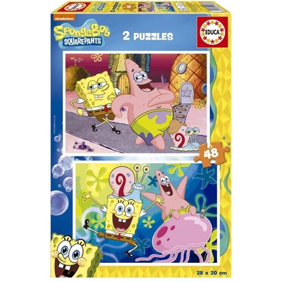 Educa Пъзел 2 в 1, Educa, Sponge Bob, 2×48 части (EDU19388)