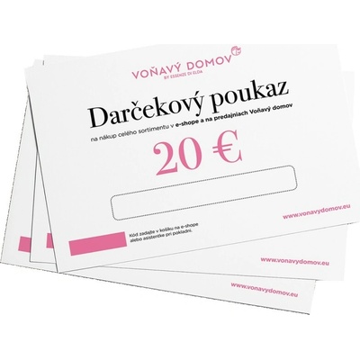 Voňavý domov Elektronický darčekový poukaz 20€