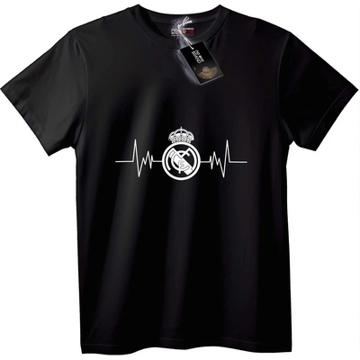 NOONEBRAND Тениска Real Madrid Сърдечен Ритъм - 7XL, Black