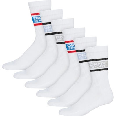 DKNY Мъжки чорапи DKNY 6 pack Mens Sports Socks Nevins - White