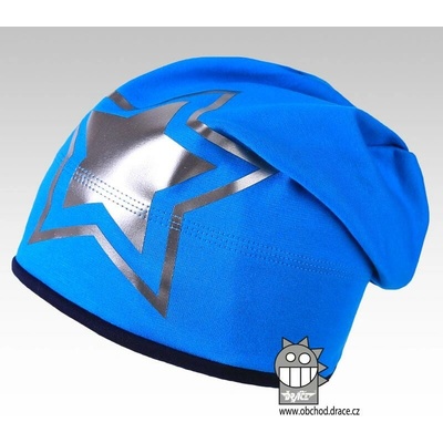 Dráče chlapčenská bavlnená čiapka Renča tyrkysová hviezda
