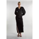 Glamorous Фланелка с дълъг ръкав Glamorous Black Satin Long Sleeve Top - Black