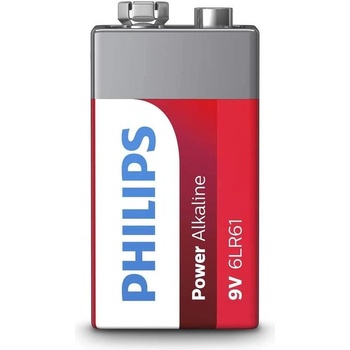 Philips Алкална батерия PHILIPS Power, 6LR61P1B / 10, 6LR61, 9V, 1 брой/блистер (B-PHILIPS-BA-R22)