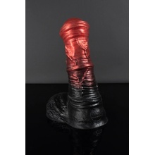 Twisted Beast Nessus Demon Blood Ombre XL, prémiové silikónové dildo s Vac-U-Lock s prísavkou 29,7 x 8–9,2 cm