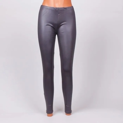 Еластичен дълъг клин в тъмносив цвят имитиращ кожа