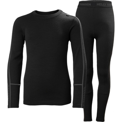 Helly Hansen dětské termoprádlo JR Lifa Merino Midweight Set black