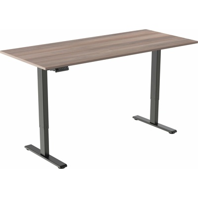 AlzaErgo Table ET2 Essential černý + deska 140×80 cm lamino šedý dub
