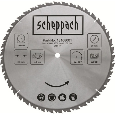 Scheppach pílový kotúč TCT 700/30 mm, 42 zubov