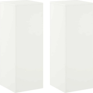 vidaXL Стойка за растения 2 pcs Бяло 30 x 30 x 80 cm Стомана (8012491)