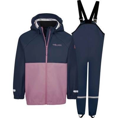Trollkids Детска грейка Trollkids Kid's Odda Rain Set XT Overall - Mauve / Navy - размер 122 (EU) (702-5141-0216)