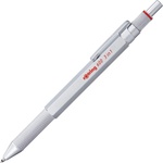 rOtring 600 3-in-1 writing instrument with ballpoint pen and mechanical pencil | Ballpoint pen with 2 fine tips (black and red ink) | 1 mechanical pencil with tip (0.5 mm lead) | Silver - 2164109 (2164109)