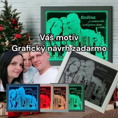 Gravírovaný osvetlený obraz