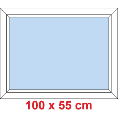 Soft Plastové okno 100x55 cm FIX neotevíravé Bílá
