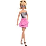 Barbie Кукла Barbie Fashionistas 213 - С черно-бял потник и розова пола (FBR37) - baby