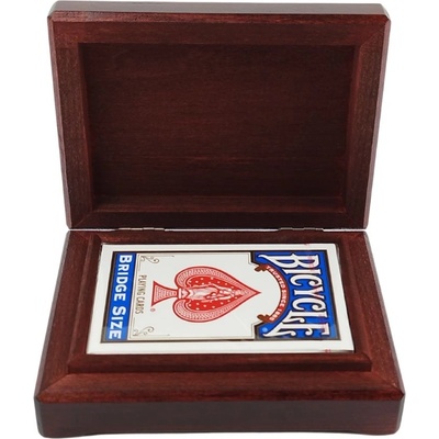 Единична дървена кутия с подарък карти за игра (6906)