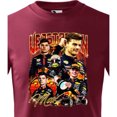Dětské tričko F1Max Verstappen Burgundy 370 B&CCanvas Dětské tričko Bezvatriko.cz 2854