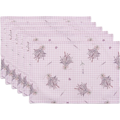Clayre & Eef Textilné prestieranie Lavander Garden (sada 6ks) 48x33 cm