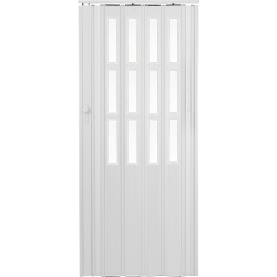 STANDOM Shrnovací dveře prosklené ST13 Bílá 85 cm