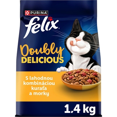 Felix Doubly Delicious granule pre mačky kuracie a krůta s červenou řepou 1,4 kg
