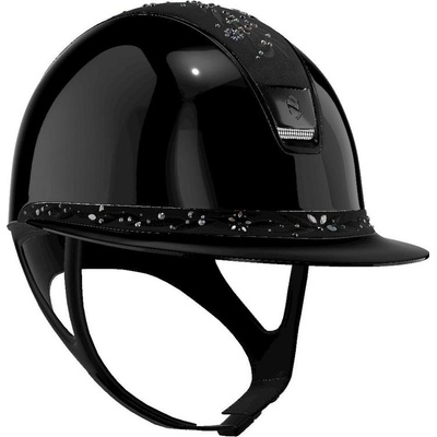 Samshield Jezdecká helma MissShield 2.0 Glossy Flower SW Jewelry Majestic Chrome black černá – Zboží Dáma