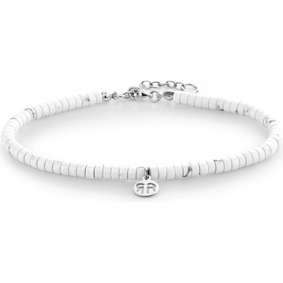 Rebel & Rose Dámsky náramok na nohu Virgin White 4 mm RR-AK006-S-S
