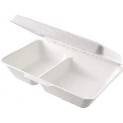Menu box 2 sekce 1000ml - 25x16cm z cukrové třtiny (50ks) – Zbozi.Blesk.cz