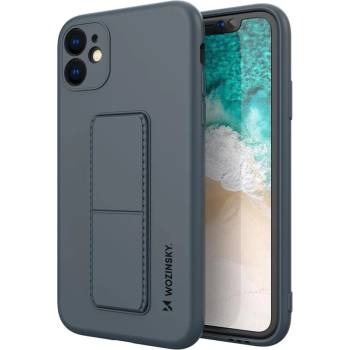 Wozinsky Калъф за телефон Wozinsky Kickstand Flexible Silicone със стойка за iPhone 11 Pro Max, тъмносин (KXG0017046)