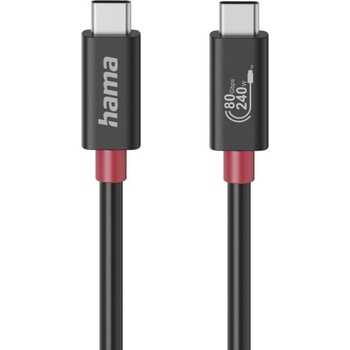 Hama Кабел USB-C еMarker, USB 4 Gen 4, 80 Gbit/s, 1 м, 5 A, 240 W , черен (HAMA-200799)