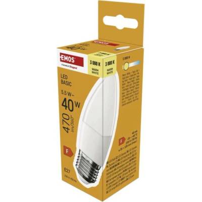Emos LED žiarovka Basic sviečka E27 5,5 W 40 W 470 lm Teplá biela ZL4F22